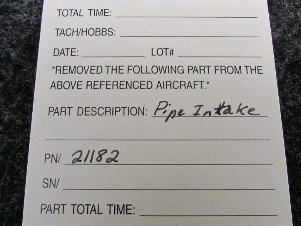 21182 Pipe Intake (SA) BAS Part Sales | Airplane Parts