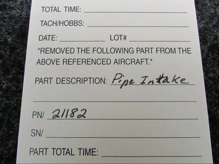 21182 Pipe Intake (SA) BAS Part Sales | Airplane Parts