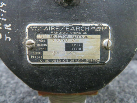 Airesearch 13370-2 Airesearch Altitude Selector Volts 28 CORE