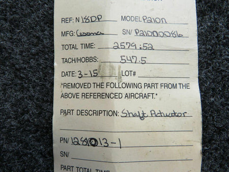 Cessna 1281013-1 Cessna T210N Main Gear Actuator Shaft