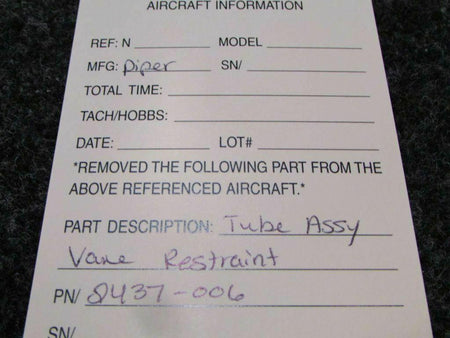 Piper 2437-006 Piper Tube Assembly Vane Restraint SA