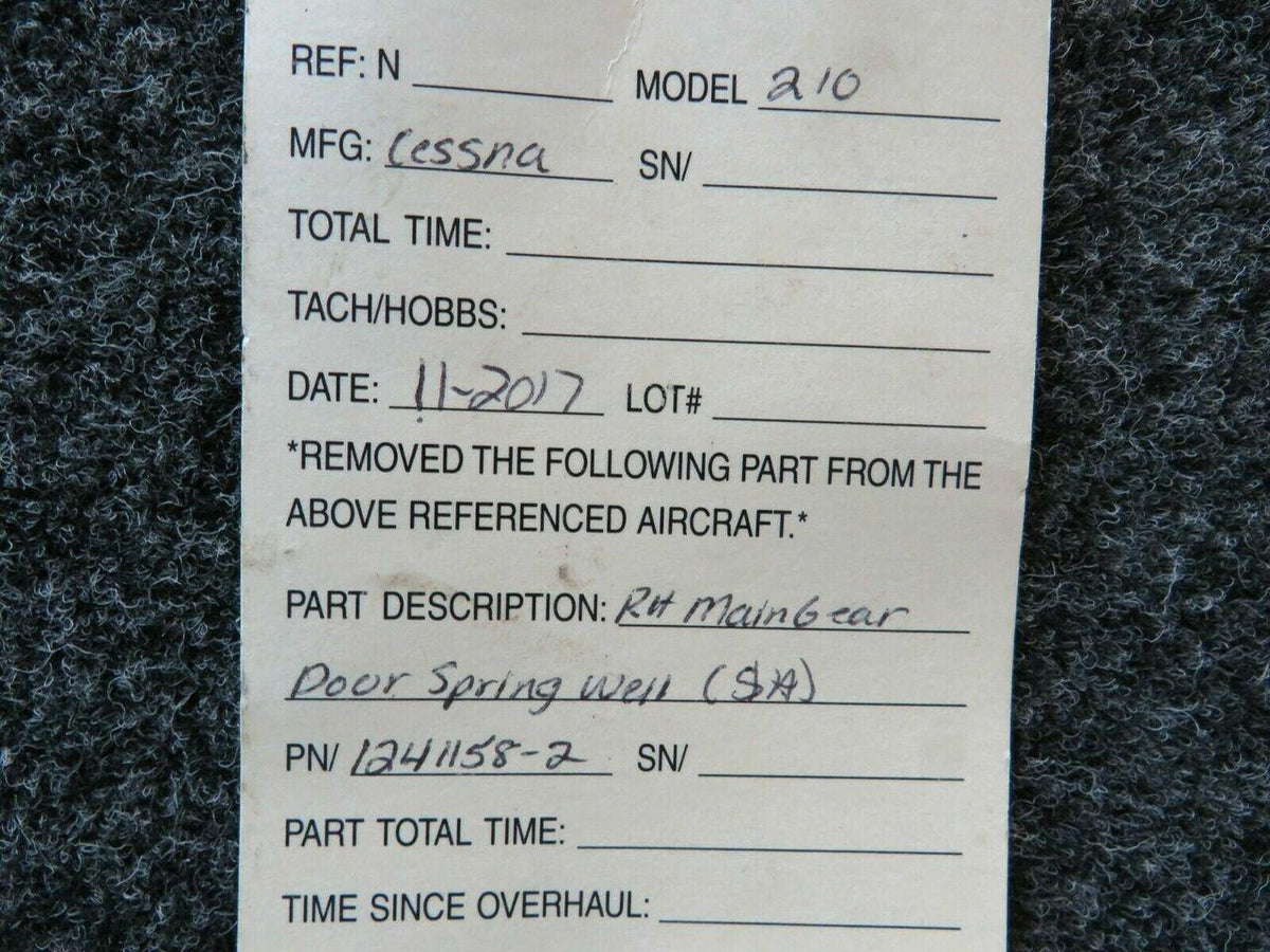 Cessna 1241158-2 Cessna 210 Main Gear Door Spring Well RH SA
