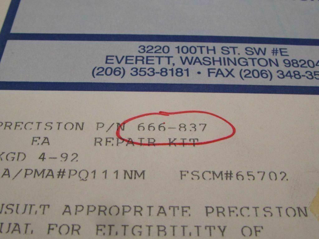 Does Not Apply 666-837 Precision Repair Kit NEW OLD STOCK SA