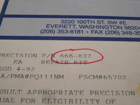 Does Not Apply 666-837 Precision Repair Kit NEW OLD STOCK SA