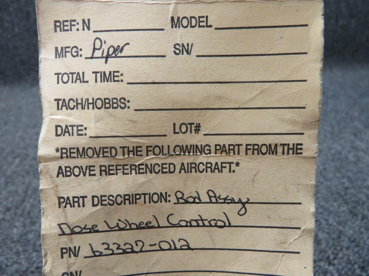 Piper 63327-012 Piper PA34-200 Rod Assy Nose Wheel Control