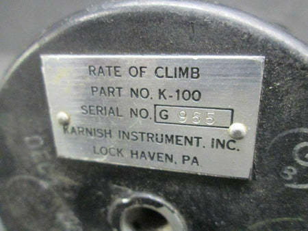 Karnish K-100 Karnish Vertical Speed Indicator Poor