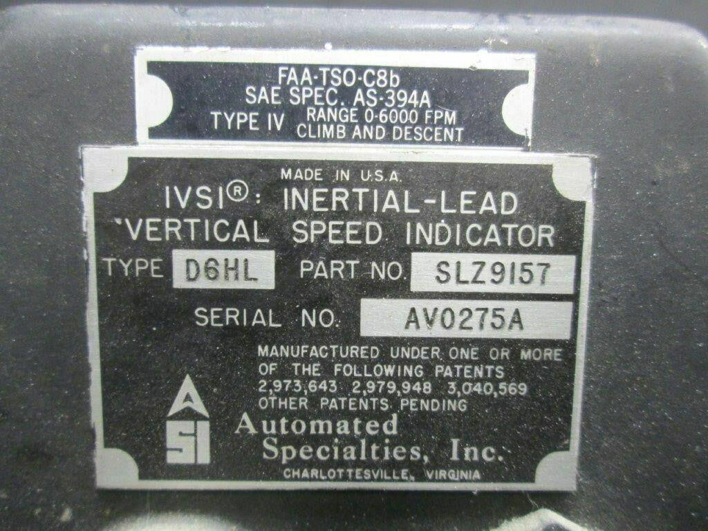 Does Not Apply SLZ9157 Automated Vertical Speed Indicator Good