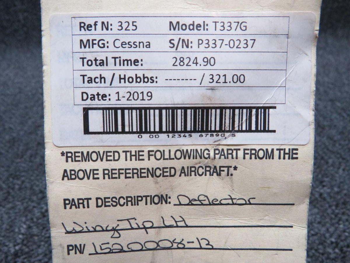 1520008-13 Cessna T337G Deflector Wing Tip LH BAS Part Sales | Airplane Parts