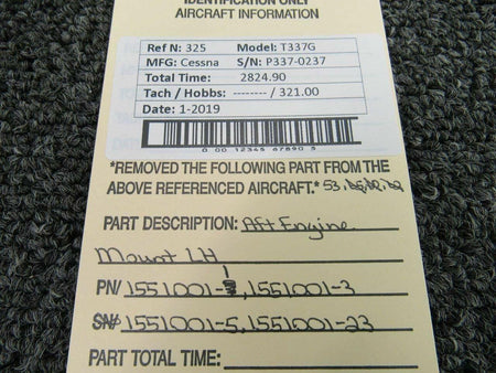 1551001-1 Cessna T337G Aft Engine Mount LH BAS Part Sales | Airplane Parts