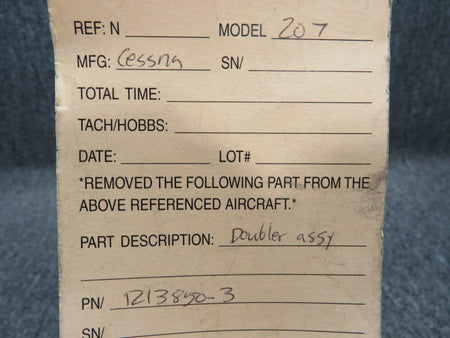 Cessna 1213850-3 Cessna 207 Doubler Assembly