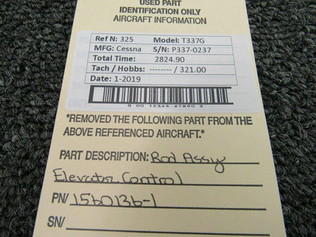 Cessna 1560136-1 Cessna T337G Rod Assy Elevator Control