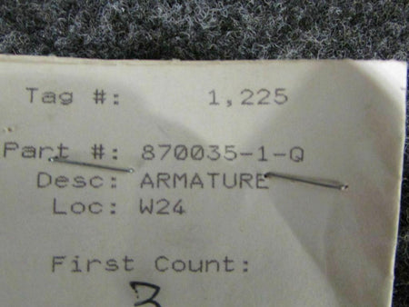 870035-1 Armature Assembly (NEW) (SA) BAS Part Sales | Airplane Parts