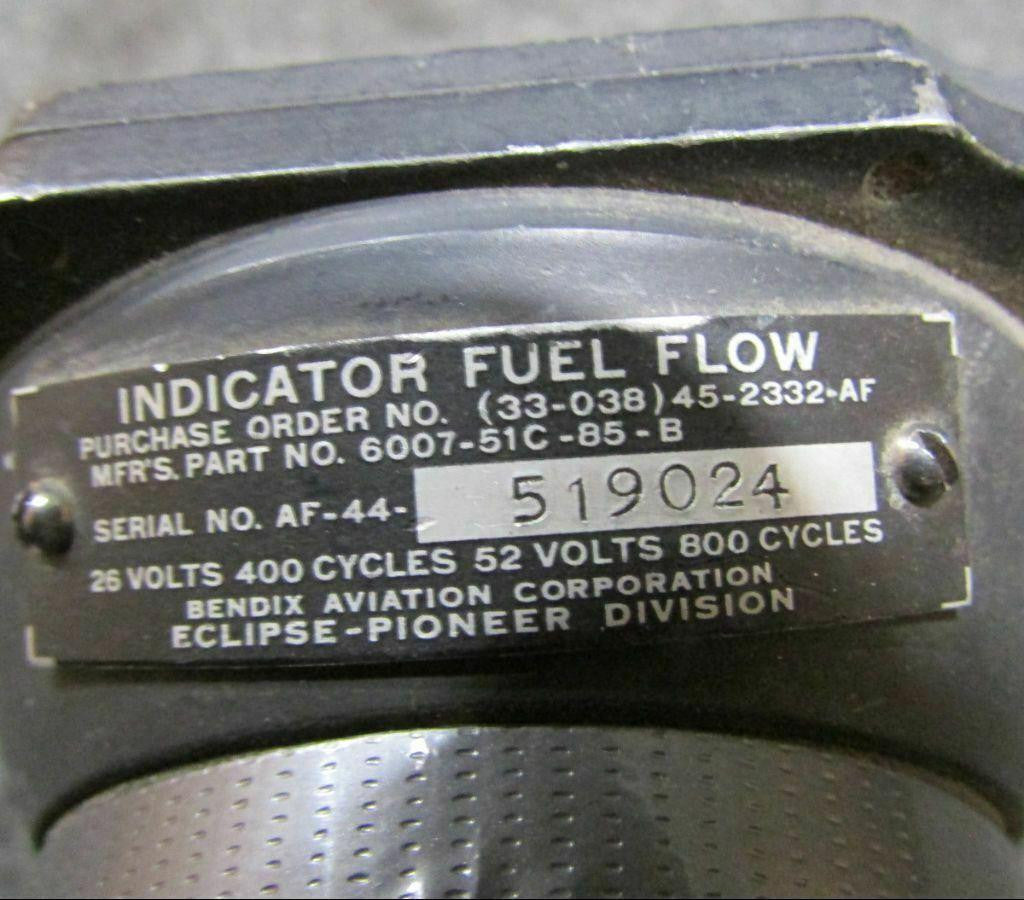 6007-51C-85-B Bendix Fuel Flow Indicator BAS Part Sales | Airplane Parts