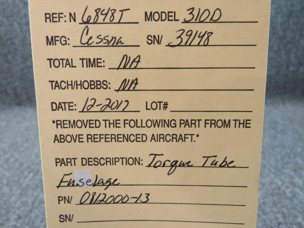 Cessna 0812000-13 Cessna 310D Torque Tube Assy Fuselage BD