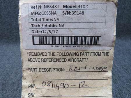Cessna 0811490-12 Cessna 310D Rod Linkage BD