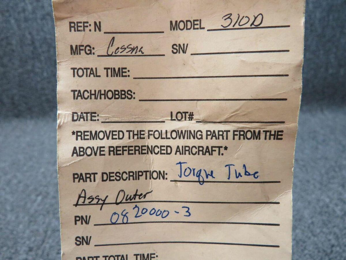Cessna 0820000-3 Cessna 310D Torque Tube Assy Outer BD