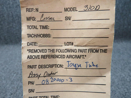 Cessna 0820000-3 Cessna 310D Torque Tube Assy Outer BD