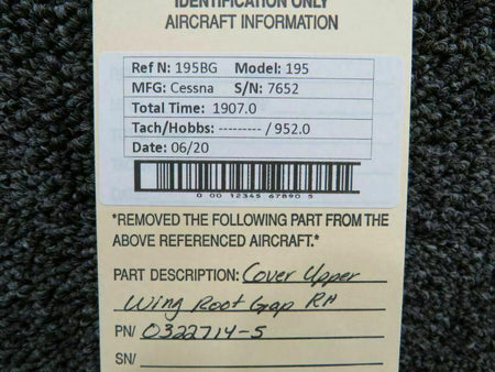 Cessna 0322714-5 Cessna 195 Cover Upper Wing Root Gap RH