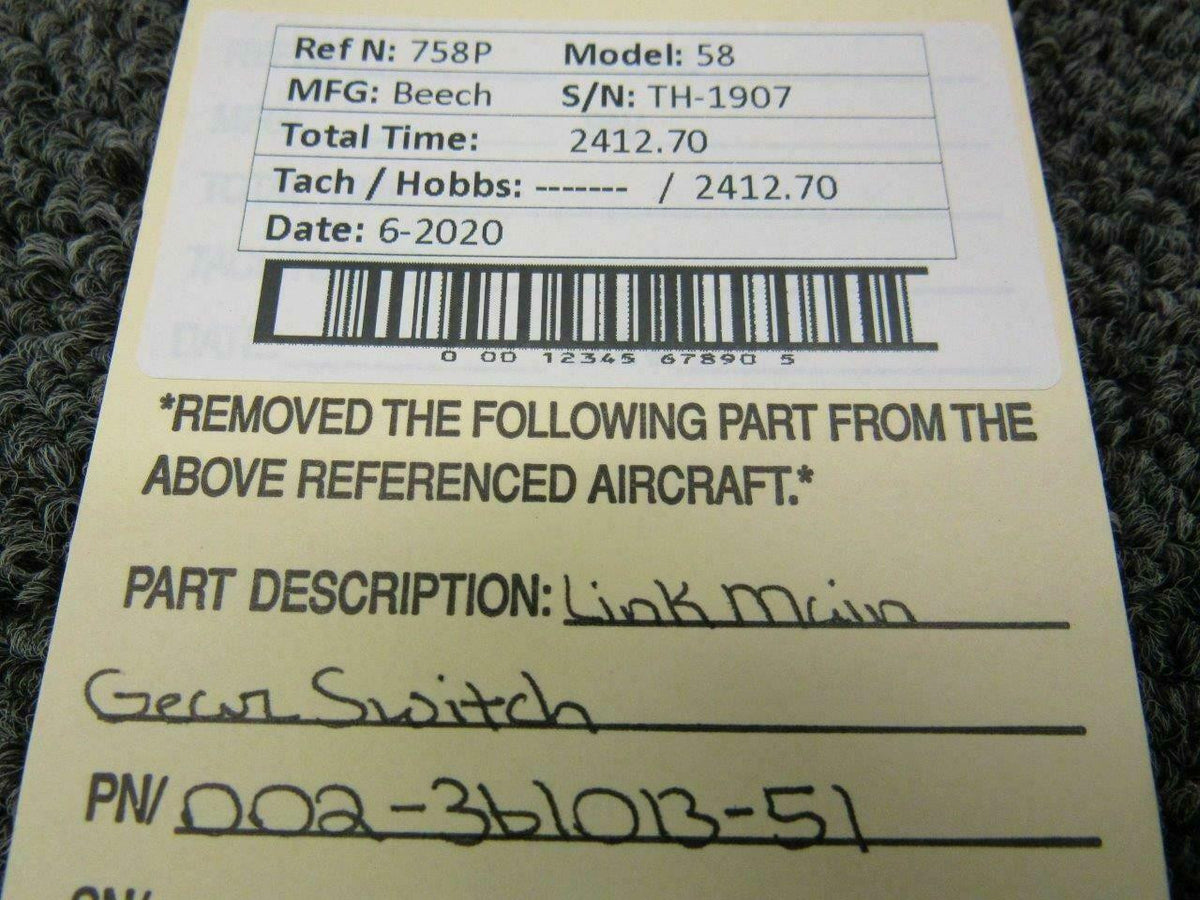 Beechcraft 002-361013-51 Beech 58 Link Main Gear Switch