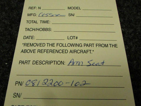Cessna 0812200-103 Cessna Arm Seat NEW OLD STOCK SA