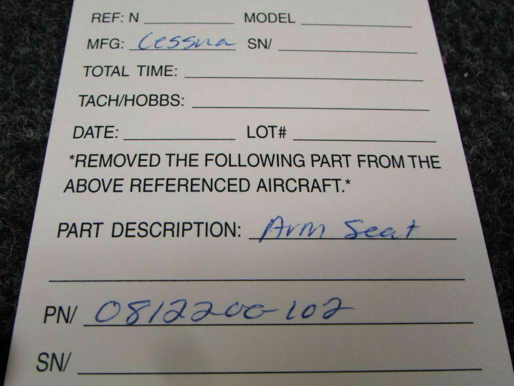 Cessna 0812200-102 Cessna Arm Seat NEW OLD STOCK SA