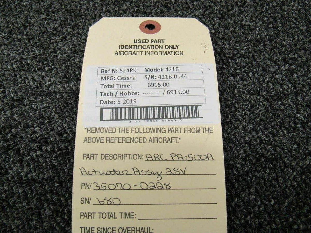 35070-0228 Cessna 421B ARC PA-500A Actuator Assy (Volts: 28) BAS Part Sales | Airplane Parts