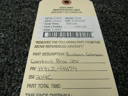 Cessna HYLZ-9879 Cessna 421B Barber Colman Control Box Volts 28