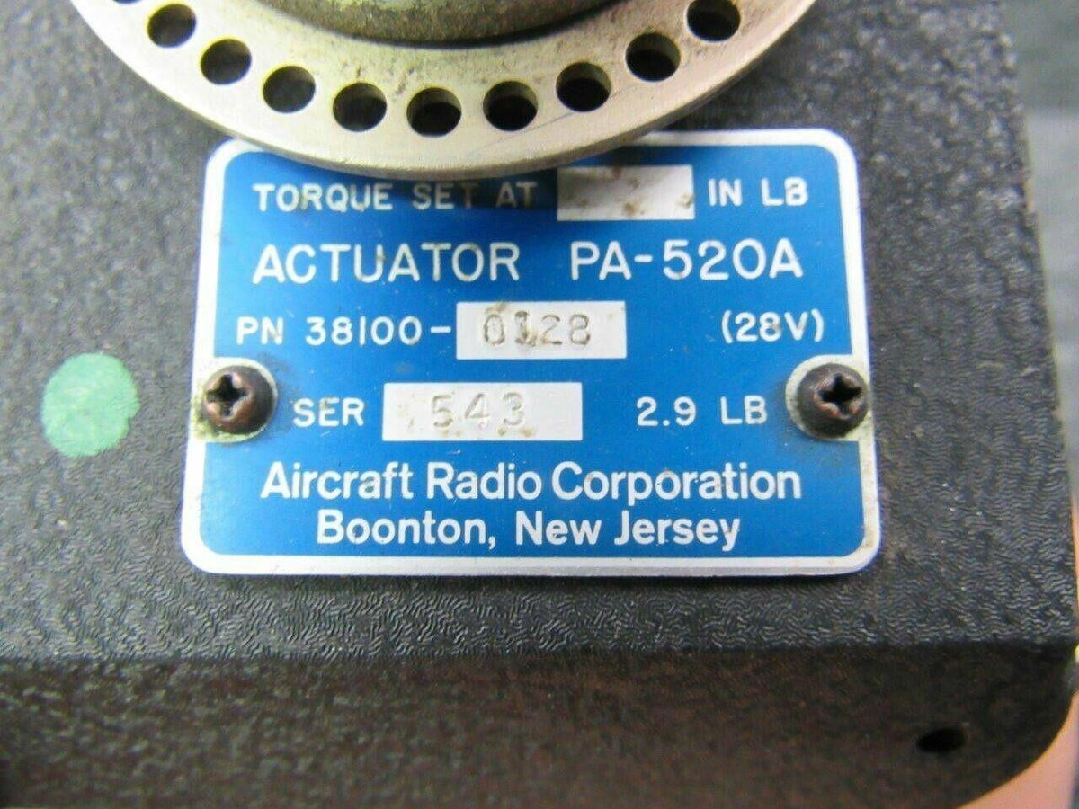ARC 38100-0128 M/N PA-520A Cessna 421B ARC Actuator Assy Volts 28