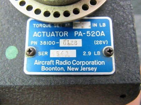 ARC 38100-0128 M/N PA-520A Cessna 421B ARC Actuator Assy Volts 28