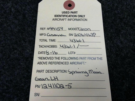 Cessna 1241669-1 Cessna T210N Spring Main Gear LH P/N 1241102-5 / Fitting