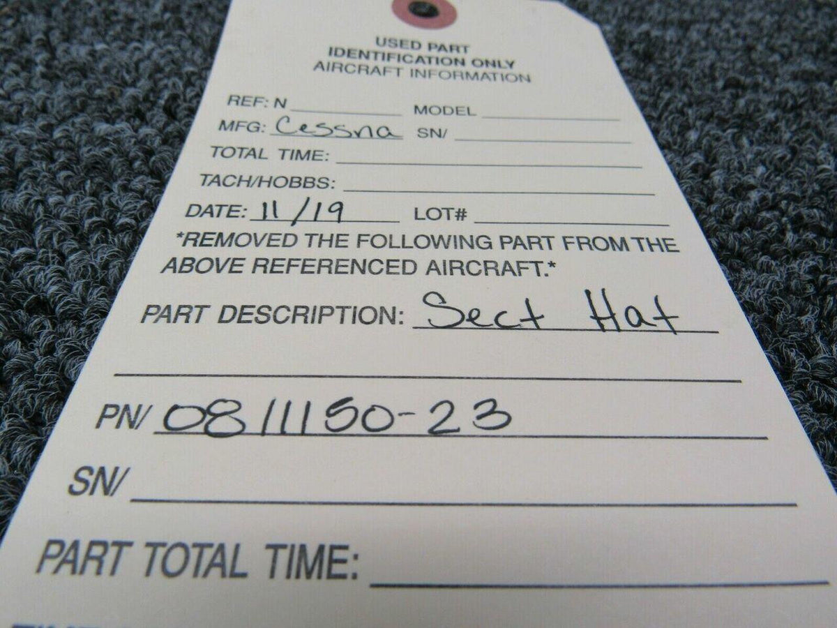 0811150-23 Cessna Sect Hat (ZINC) (DP) BAS Part Sales | Airplane Parts