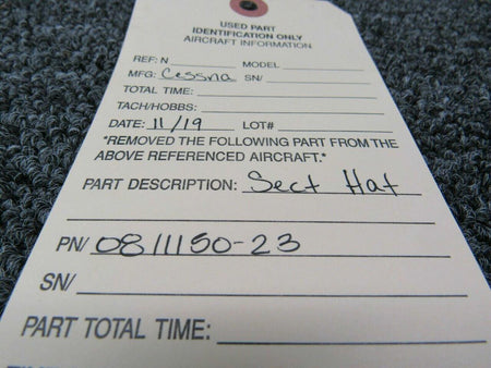 0811150-23 Cessna Sect Hat (ZINC) (DP) BAS Part Sales | Airplane Parts