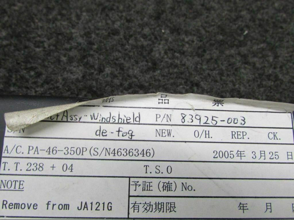 Piper 83925-003 Piper PA46-350P Duct Assembly Defrost RH SA
