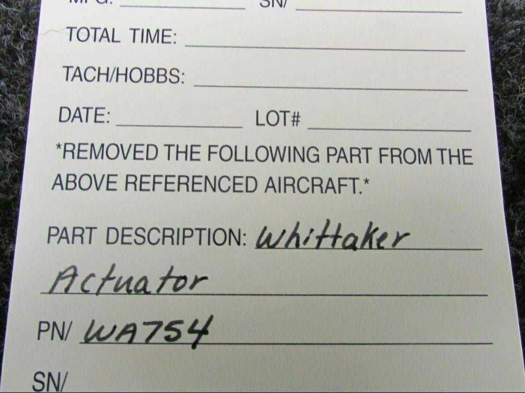 Whittaker WA754 Whittaker Actuator Assembly SA