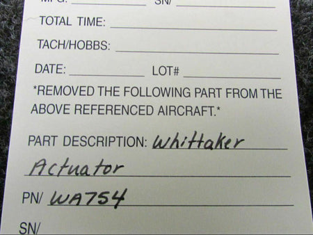 Whittaker WA754 Whittaker Actuator Assembly SA