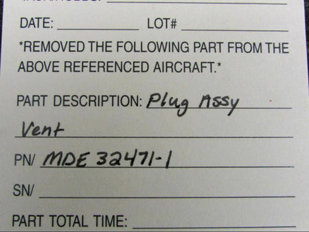 Boeing MDE32471-1 Boeing Plug Assembly Vent SA