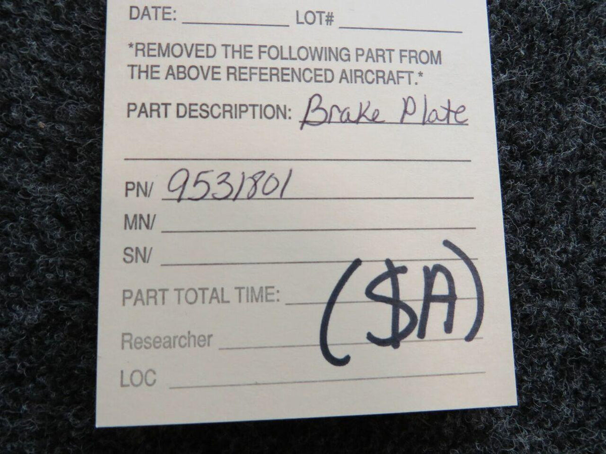 Does Not Apply 9531801 Brake Plate Assembly SA