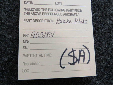 Does Not Apply 9531801 Brake Plate Assembly SA