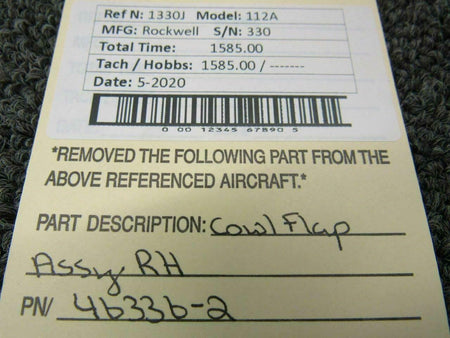 Rockwell 46336-2 Rockwell 112A Cowl Flap Assy RH