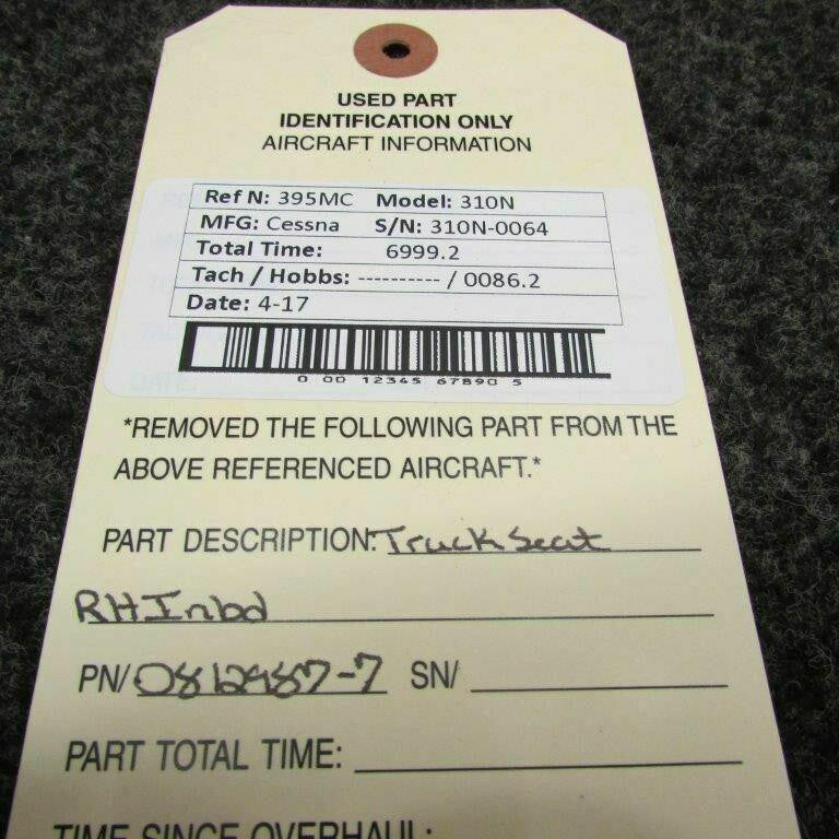 Cessna 0812987-7 Cessna 310N Track Seat RH Inbd