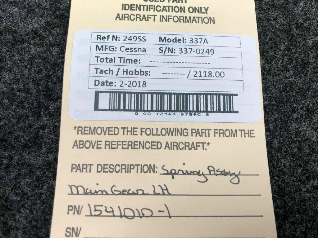 Cessna 1541010-1 Cessna 337A Spring Assy Main Gear LH