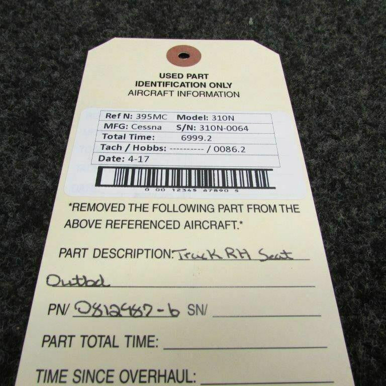 Cessna 0812987-6 Cessna 310N Track Seat RH Outbd