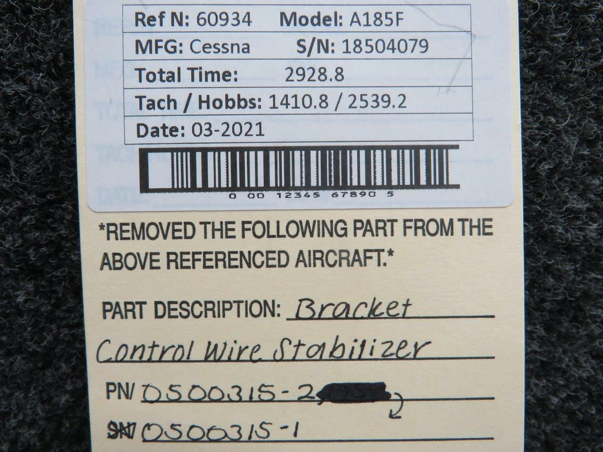 0500315-2 / 0500315-1 Cessna 150 / 185 Fuel Strainer Bracket Set BAS Part Sales | Airplane Parts