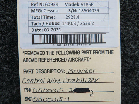 0500315-2 / 0500315-1 Cessna 150 / 185 Fuel Strainer Bracket Set BAS Part Sales | Airplane Parts