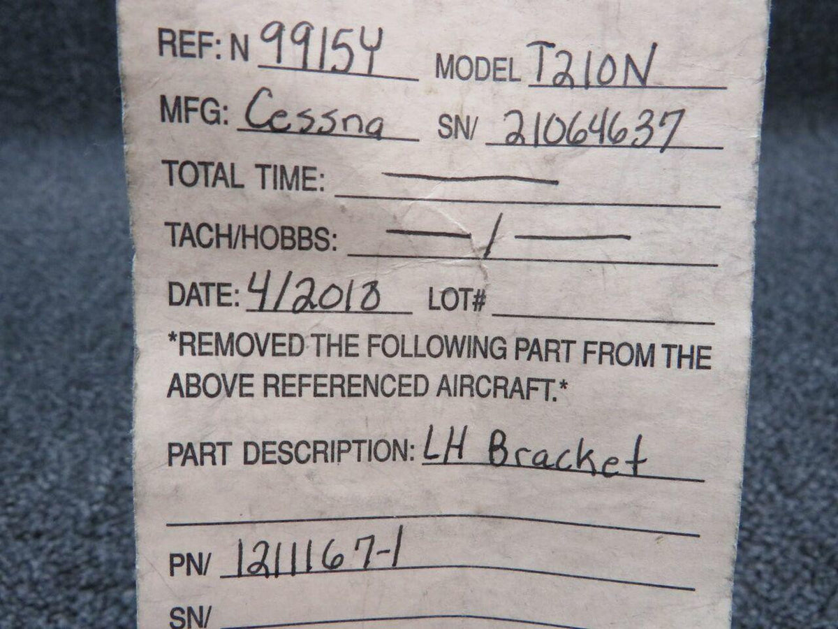 Cessna 1211167-1 Cessna T210N LH Bracket