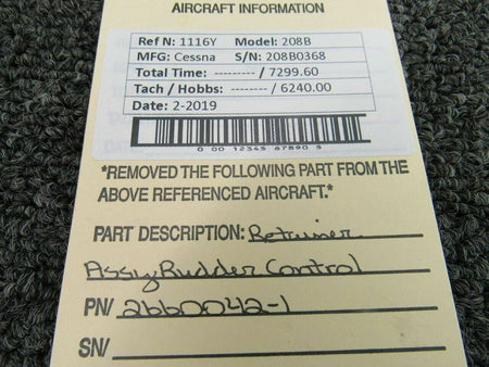 Cessna 2660042-1 Cessna 208B Retainer Assy Rudder Control