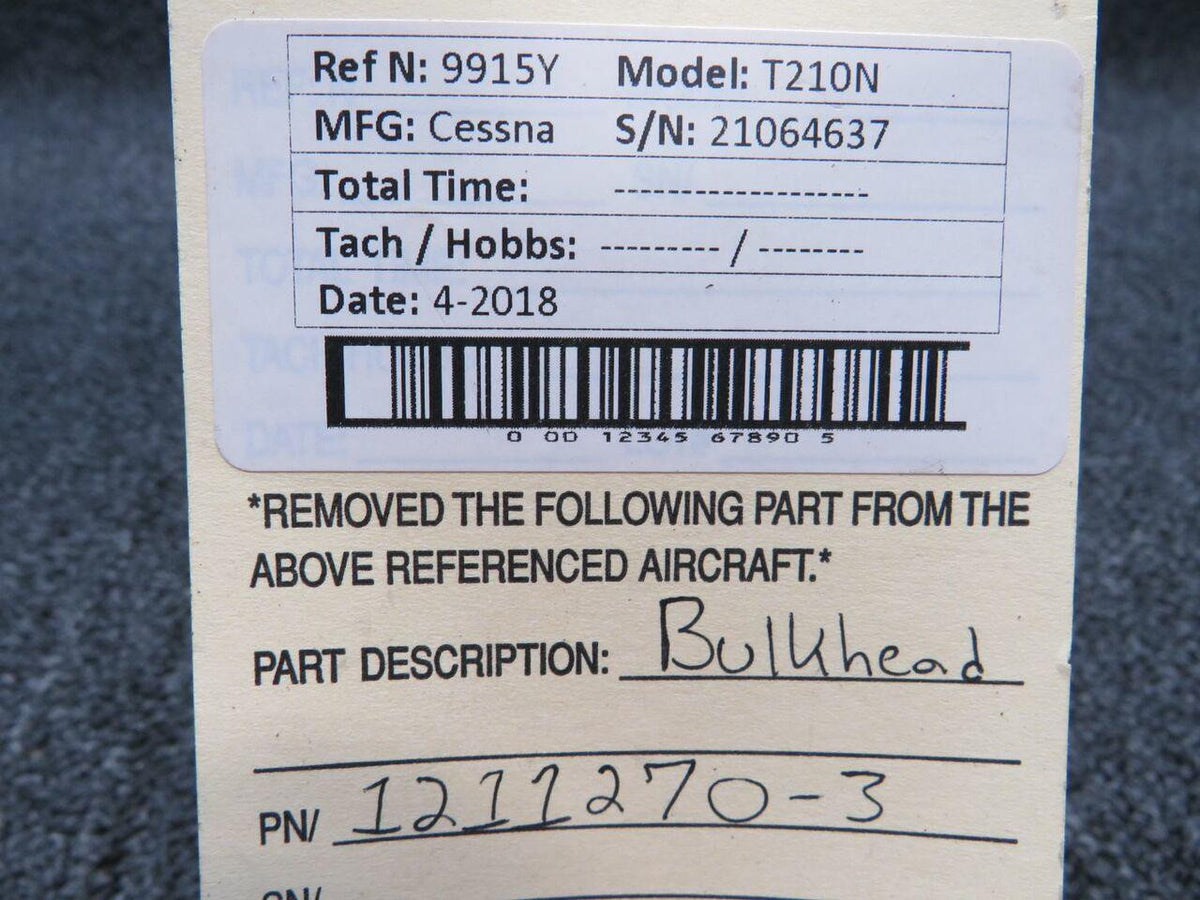 Cessna 1211270-3 Cessna Citation 500 Bulkhead
