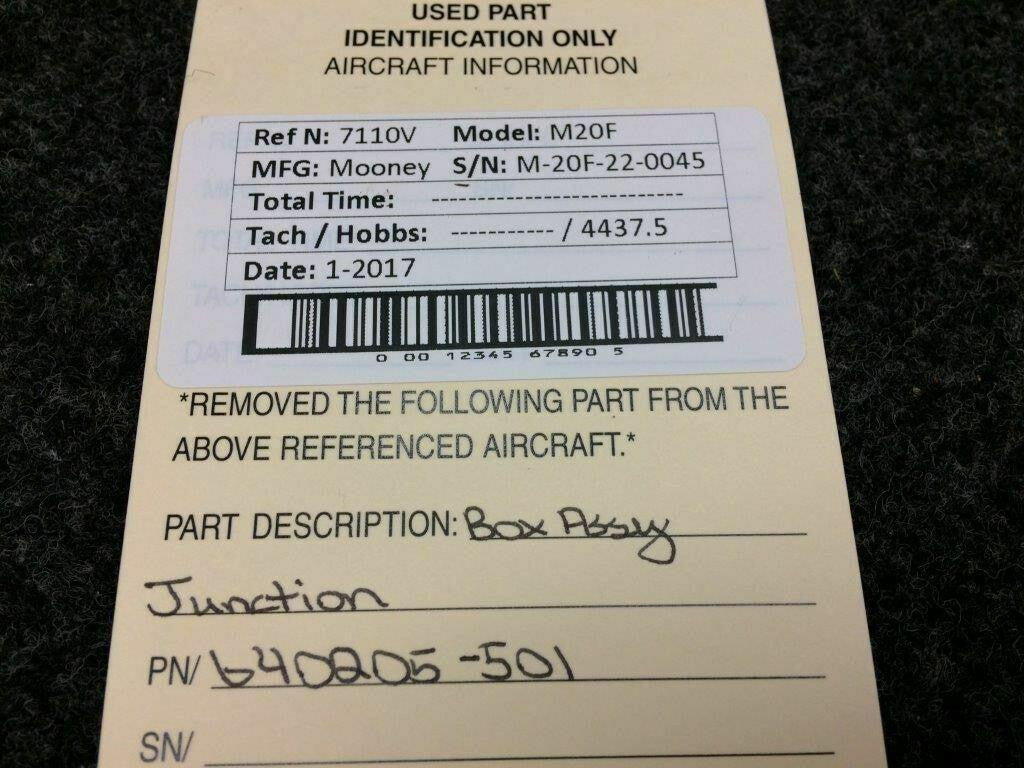 Mooney 640205-501 Mooney M20F Junction Box Assy