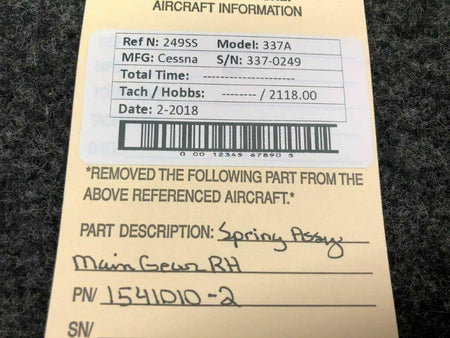 Cessna 1541010-2 Cessna 337A Spring Assy Main Gear RH