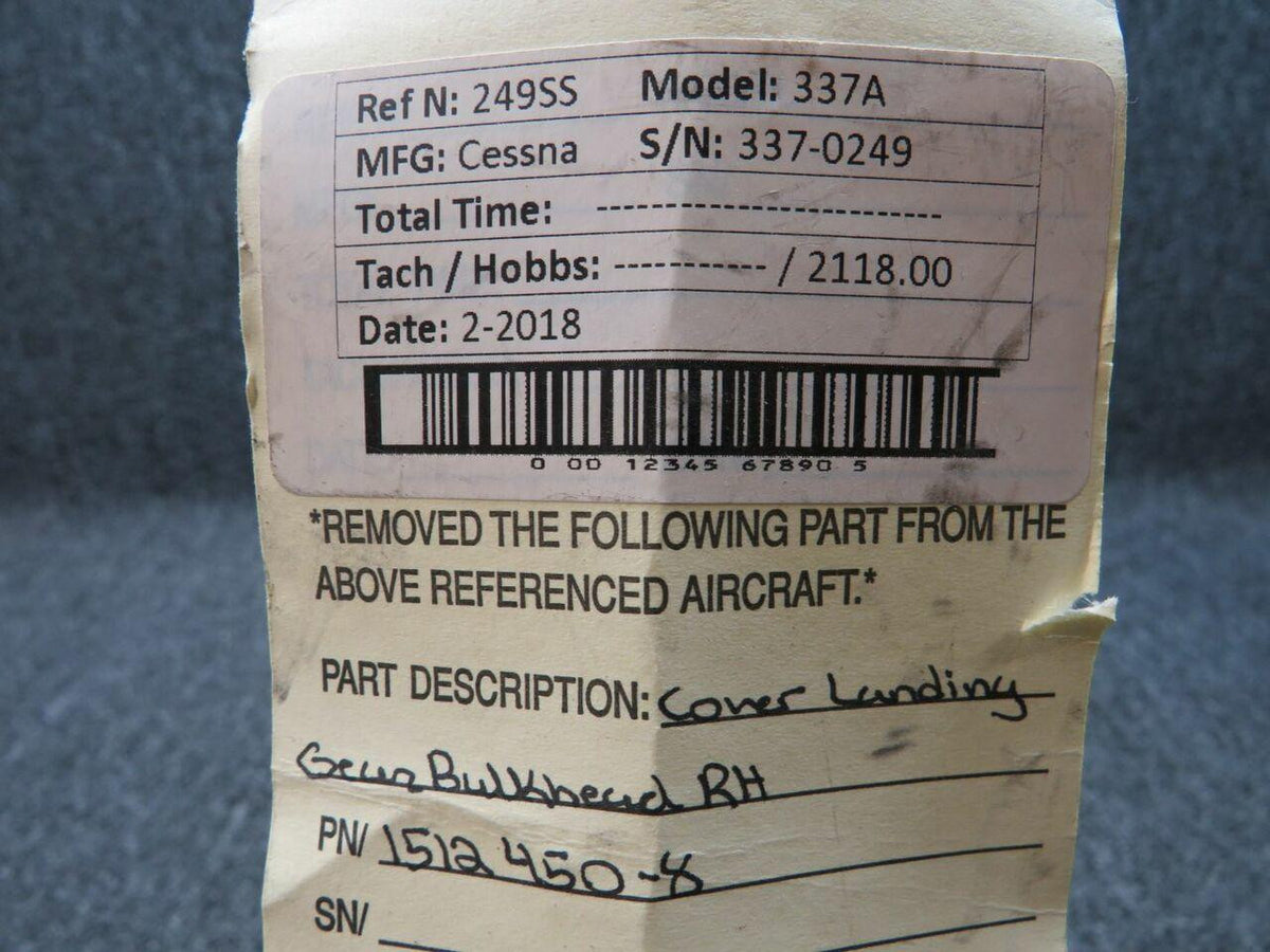 Cessna 1512450-8 Cessna 337 Cover Landing Gear Bulkhead RH